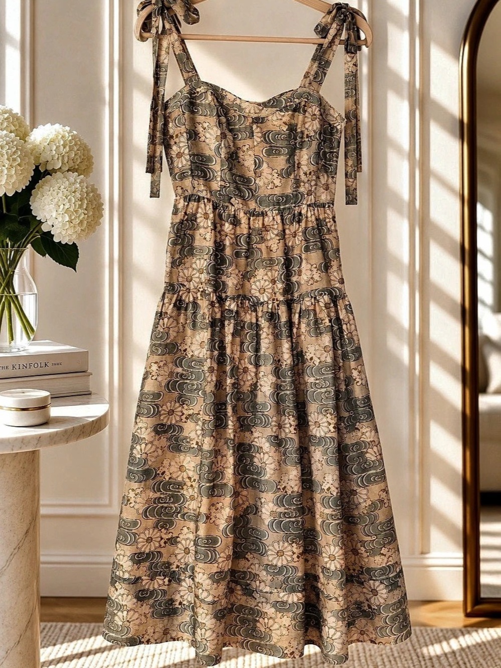 Ulla Johnson Floral Maxi Dress Brown & Blue Size 4
